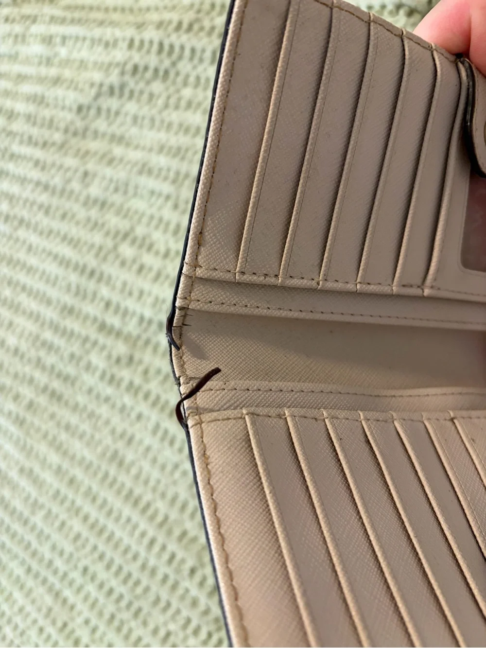 kate spade Tan Saffiano Leather Clutch Wallet